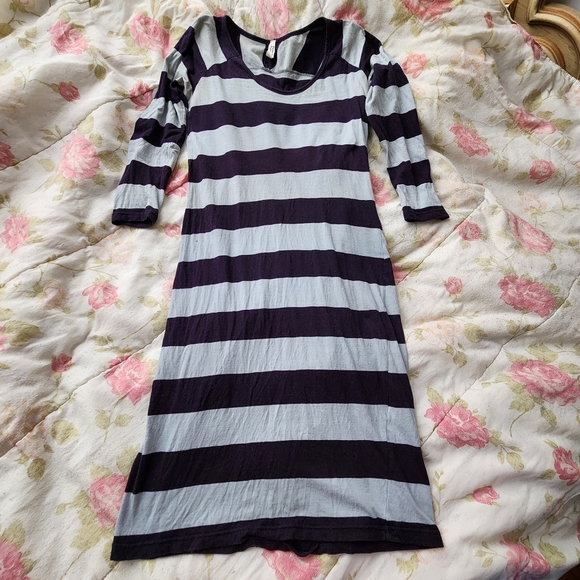 People Tree Blue Stripe Sweater Dress size M - Picture 1 of 4